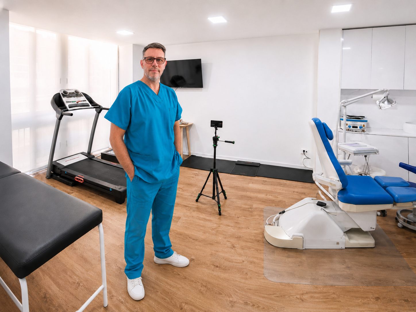 Juan Bautista Calero en la sala de biomecánica de MEDIPIE